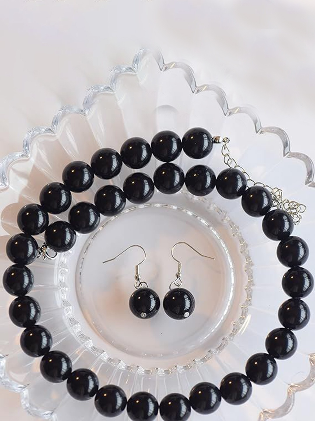 

HIGH TRENDZ Silver-Plated Beaded Jewellery Set