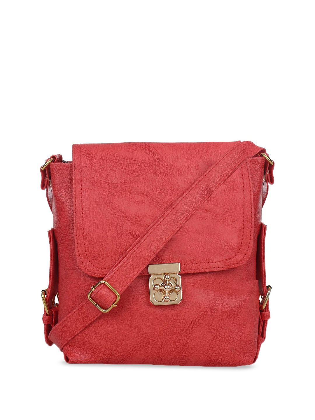 

DressBerry PU Structured Shoulder Bag with Applique, Pink