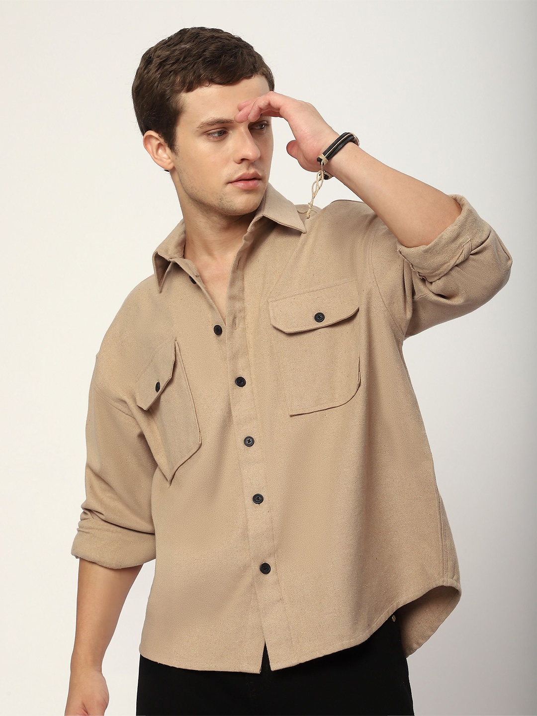 

Beyoung Recycled Flannel Shirt, Brown