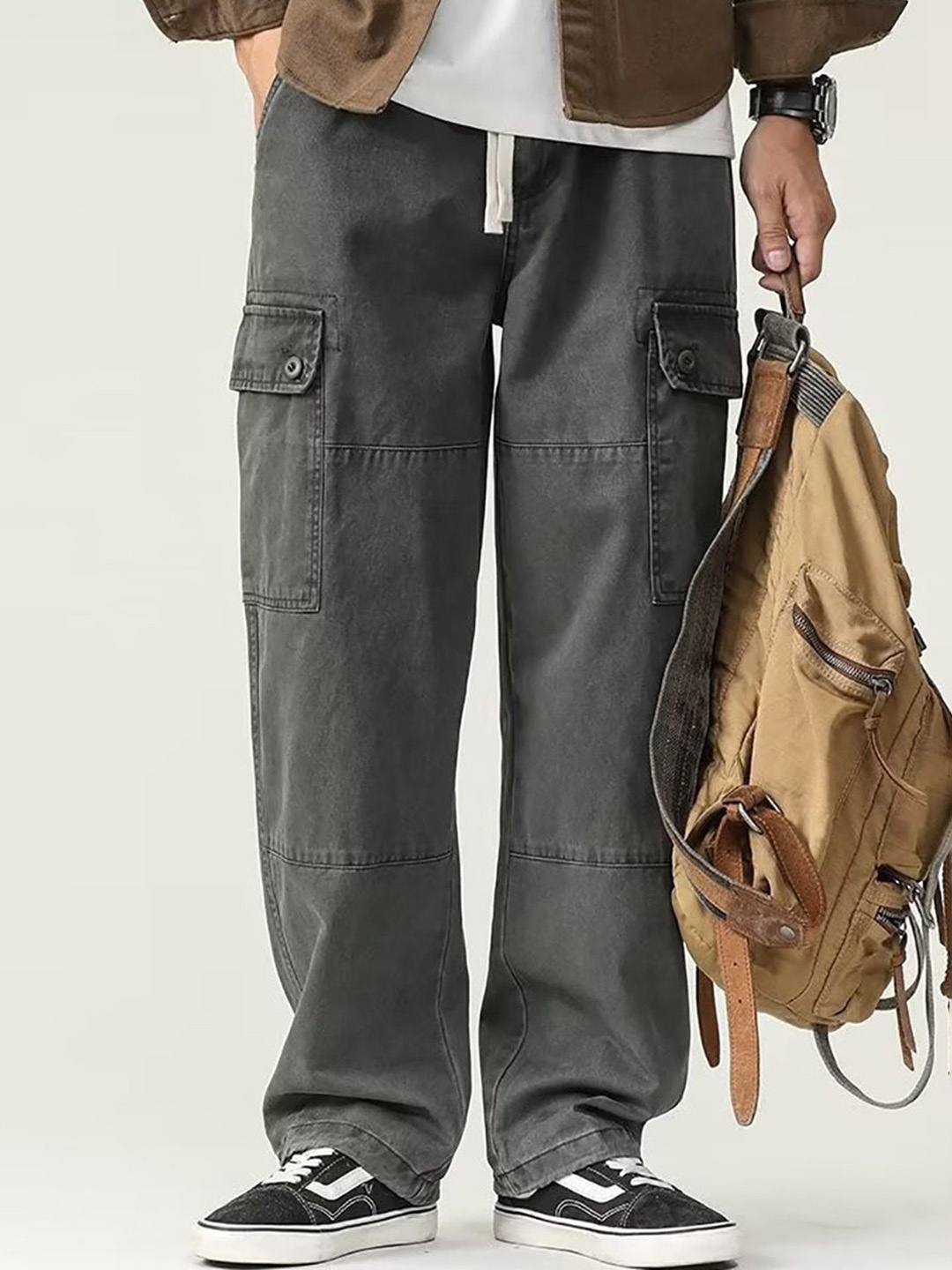 

StyleCast x Revolte Men Easy Wash Trousers, Grey