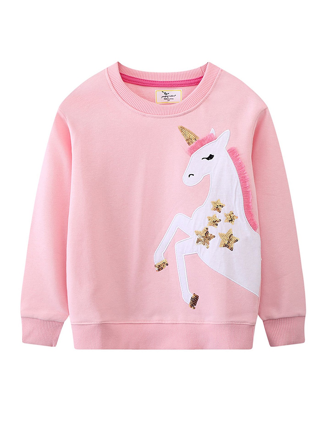 

LULU & SKY Girls Printed Sweatshirt, Pink