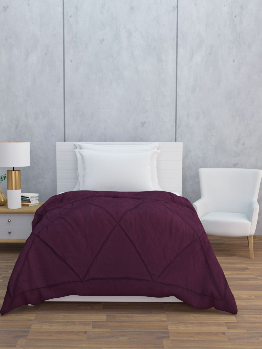 

HAPPY HUES Purple Geometric 380 GSM Single Bed Blanket