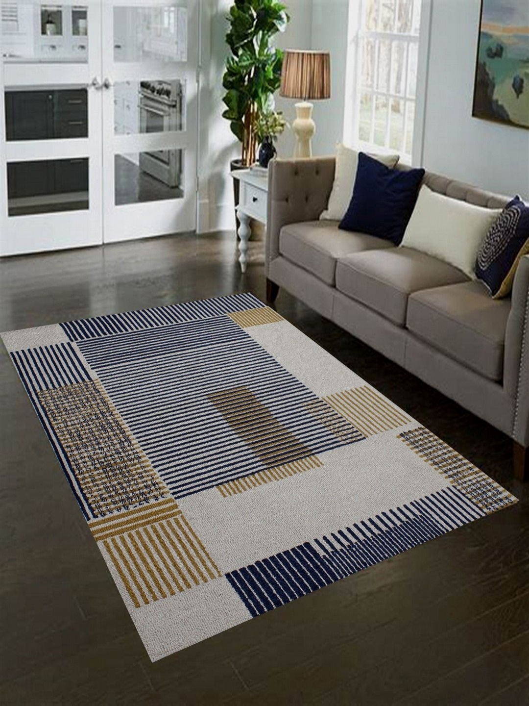 

MRIC Multicoloured Bohemian Hand-Tufted Woollen Carpet, Multi