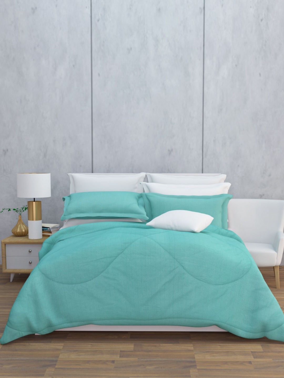 

HAPPY HUES Green 380 GSM Double Bed Blanket