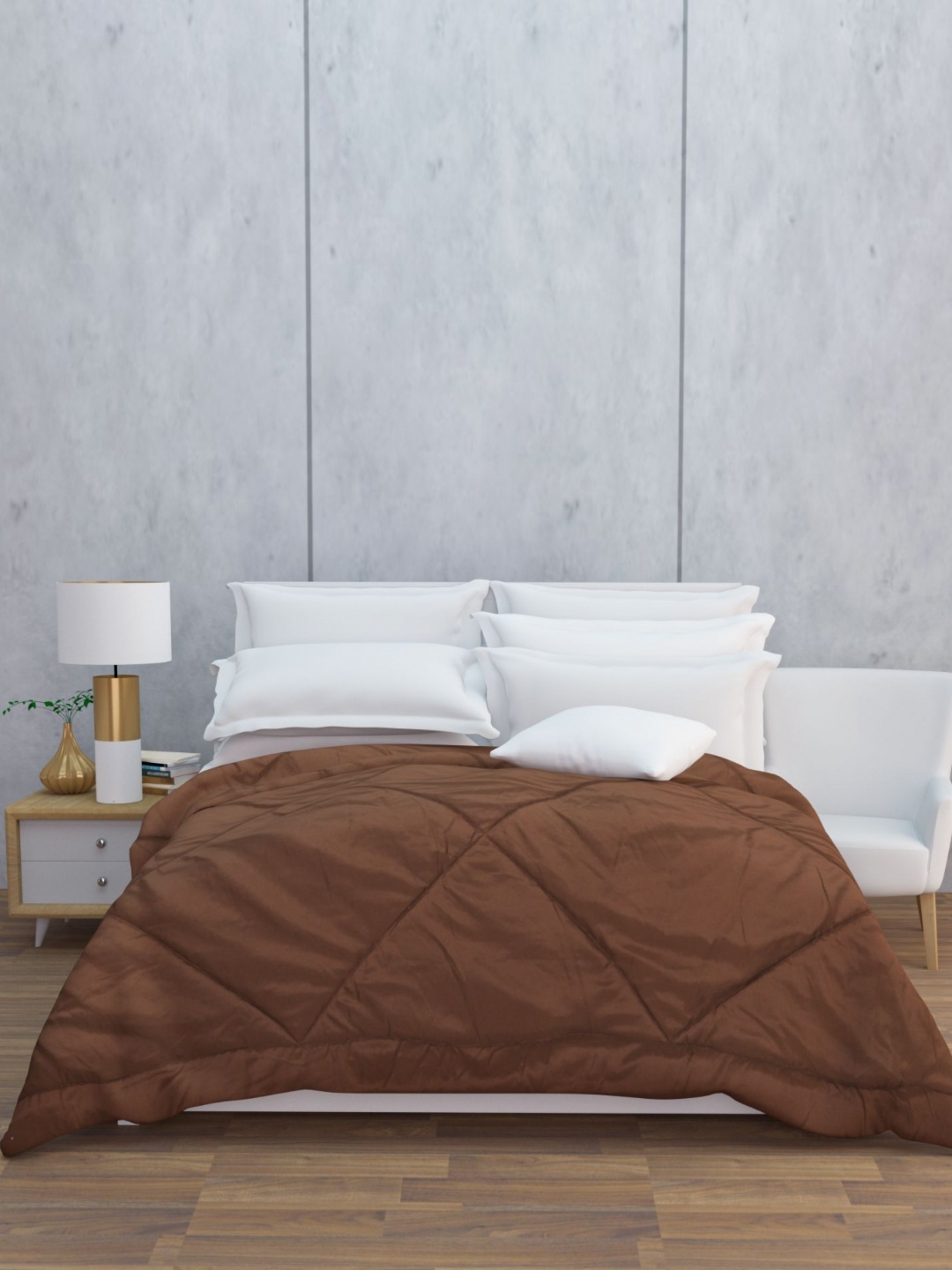 

HAPPY HUES Brown 380 GSM Double Bed Comforter