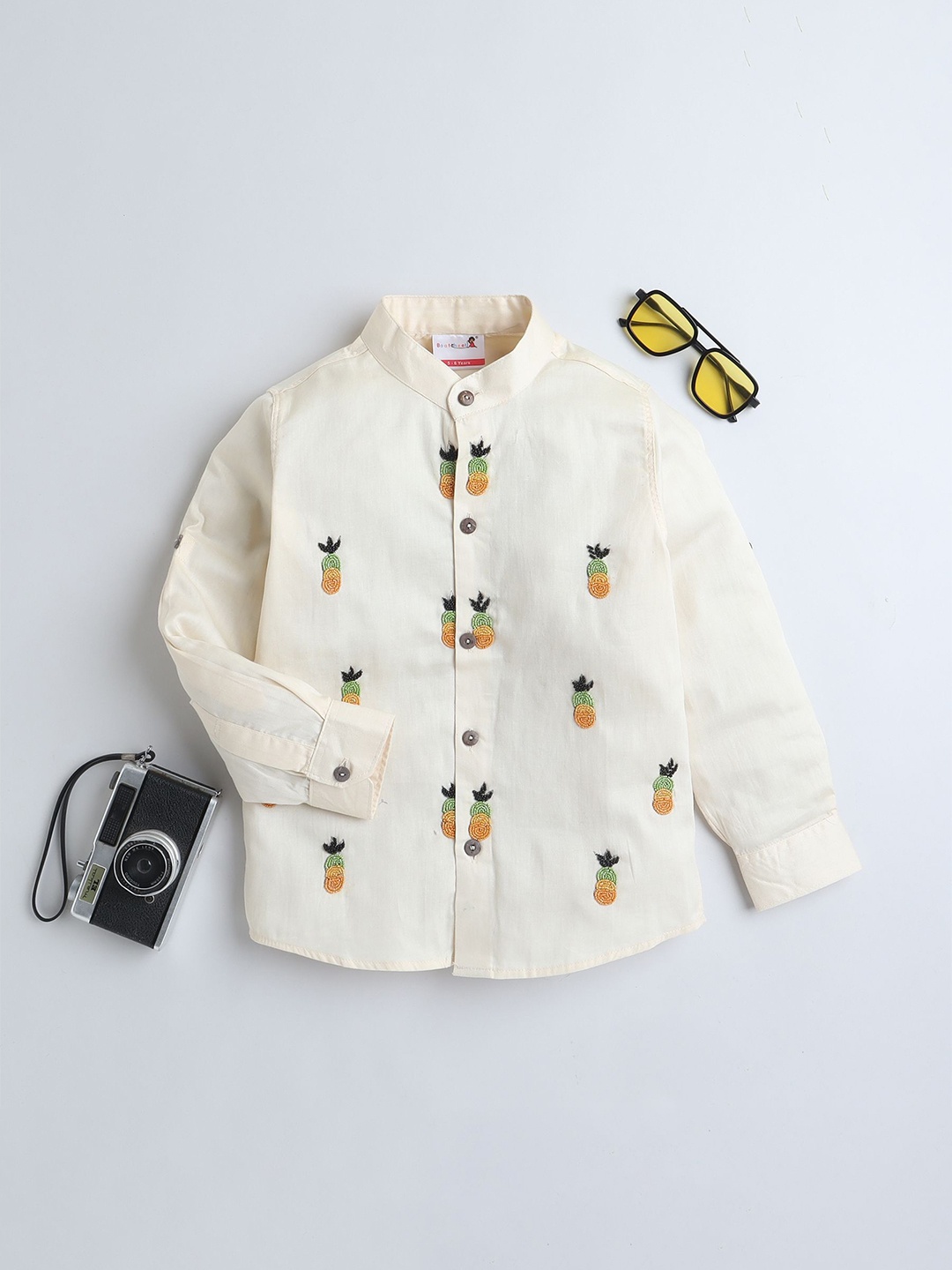 

BAATCHEET Boys Opaque Party Shirt, Off white