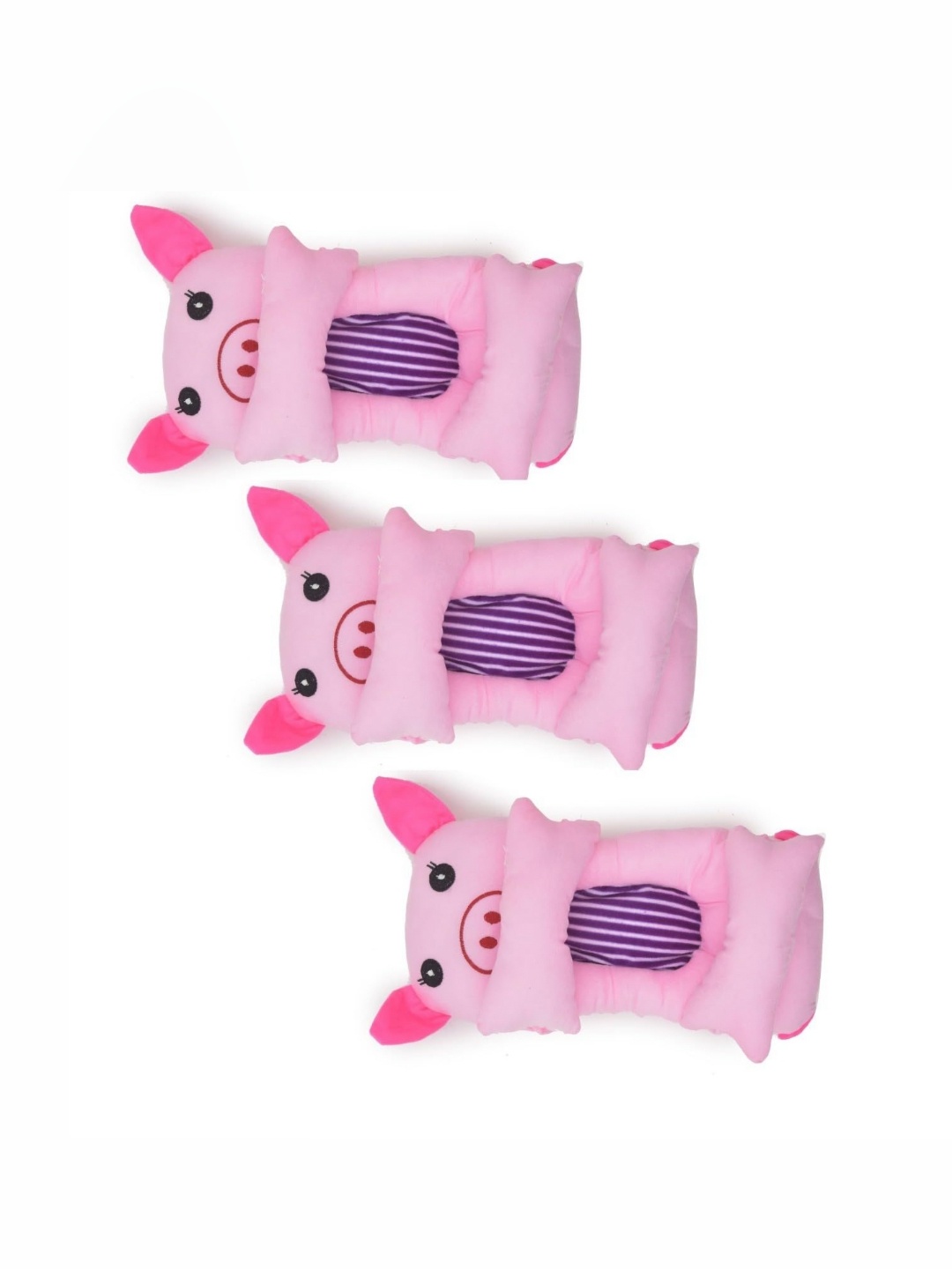 

RRC Pink Set of 3 Faux Velvet Lightweight Baby Pillow