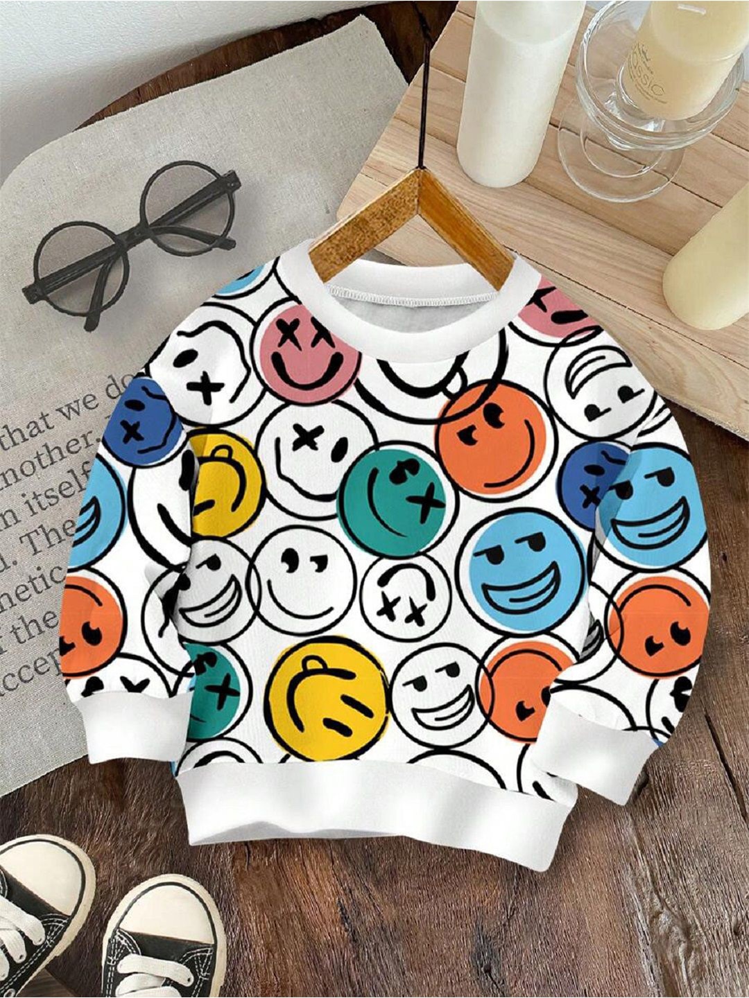 

BAESD Girls Printed Sweatshirt, White