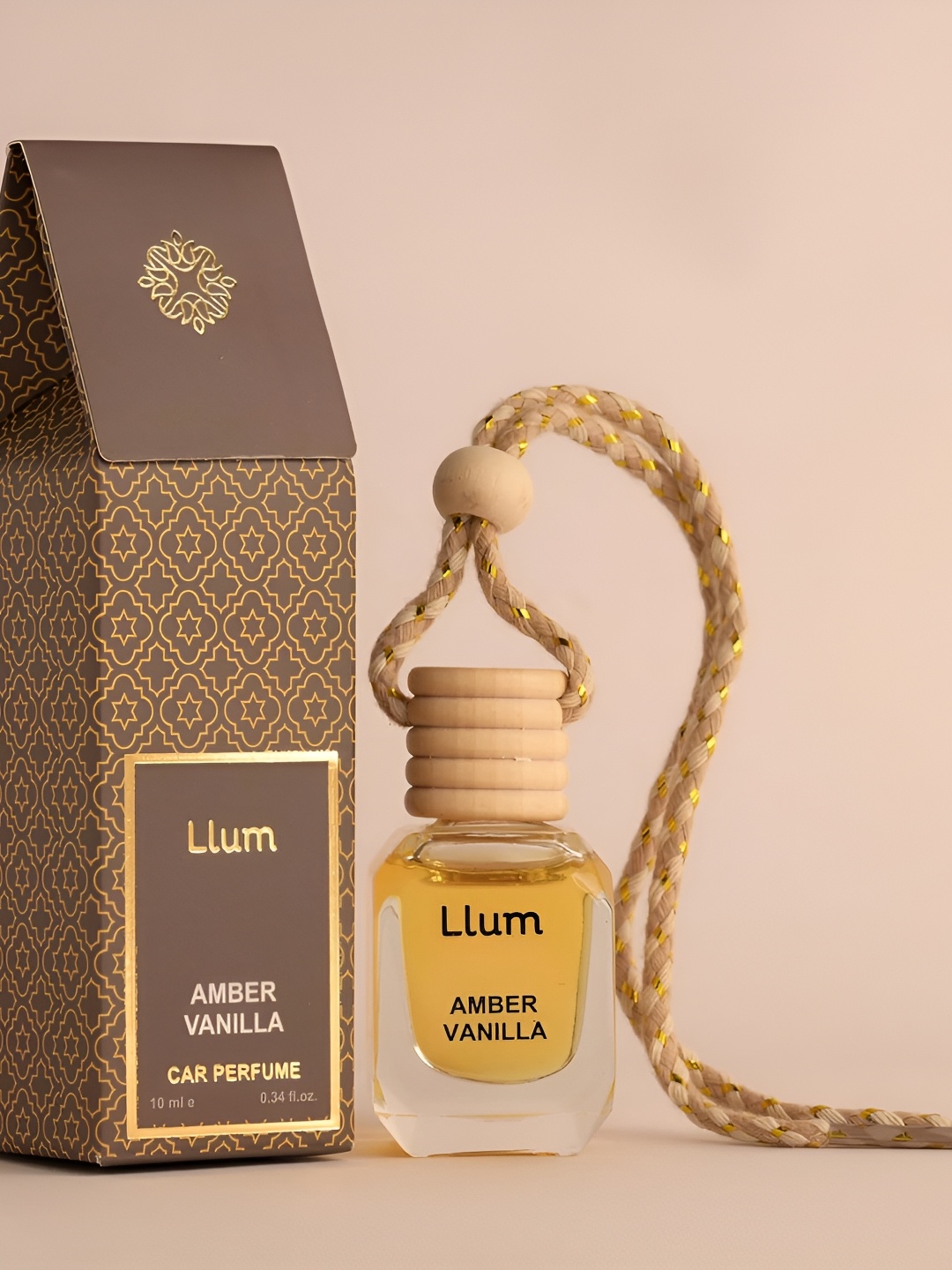

LLUM Amber Vanilla Hanging Car Air Freshener - 10 ml, Brown