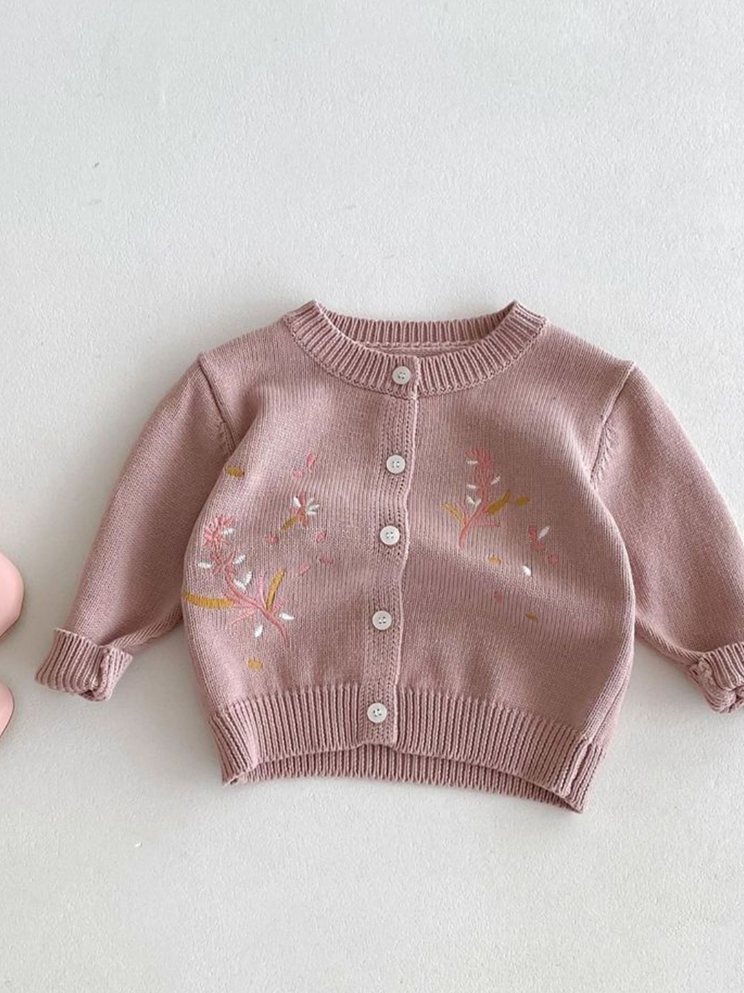 

LULU & SKY Girls Embroidered Cardigan with Embroidered Detail, Pink