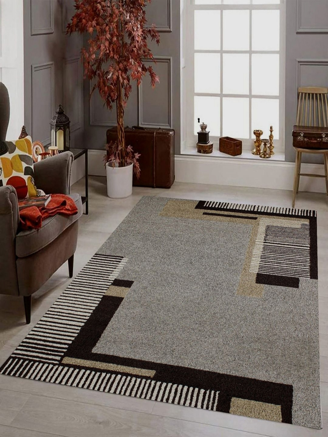 

MRIC Grey Bohemian Hand-Tufted Woollen Carpet