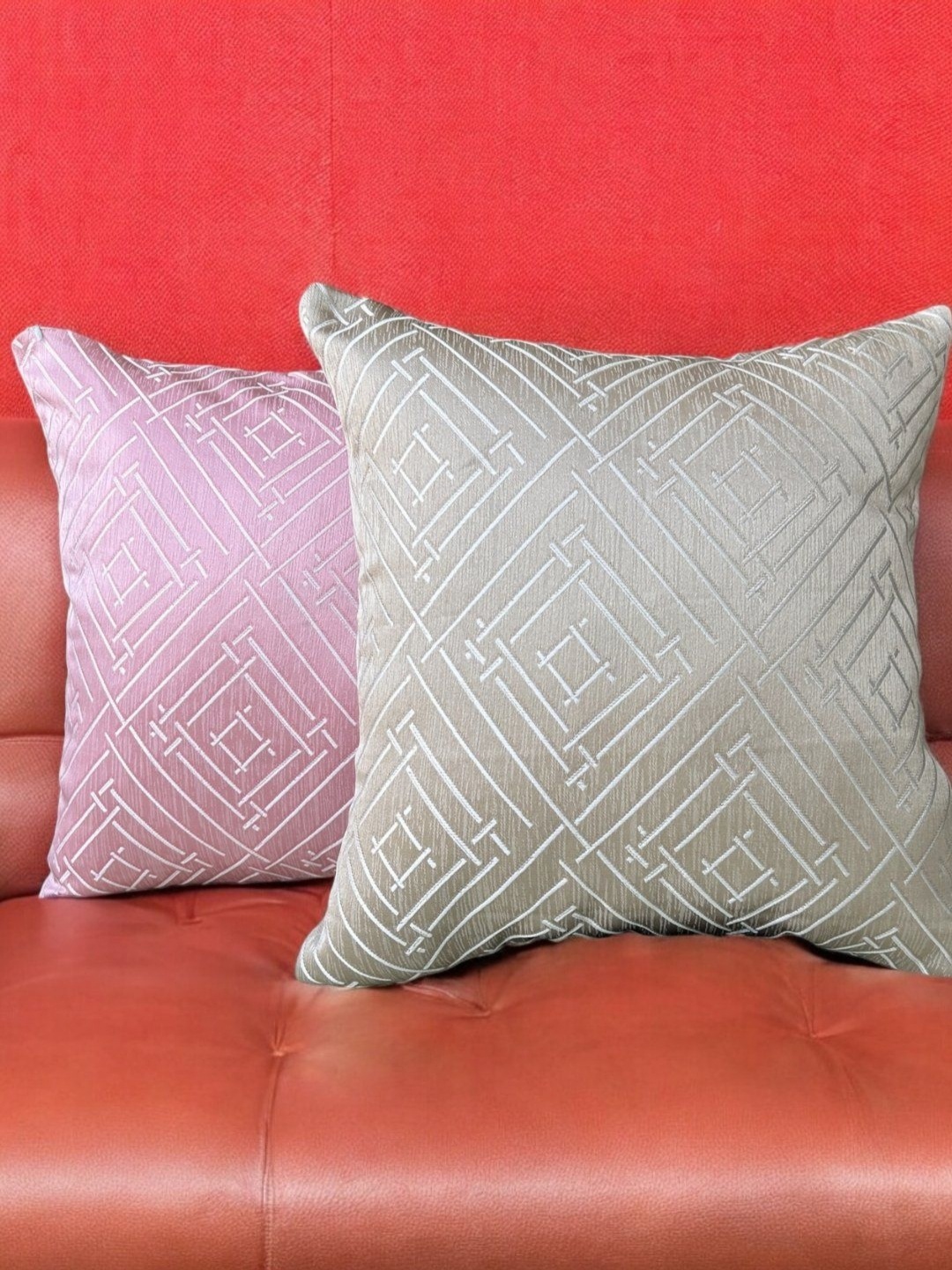 

PLAYFUL STITCHES White & Grey Set of 2 Striped Square Cushion Covers