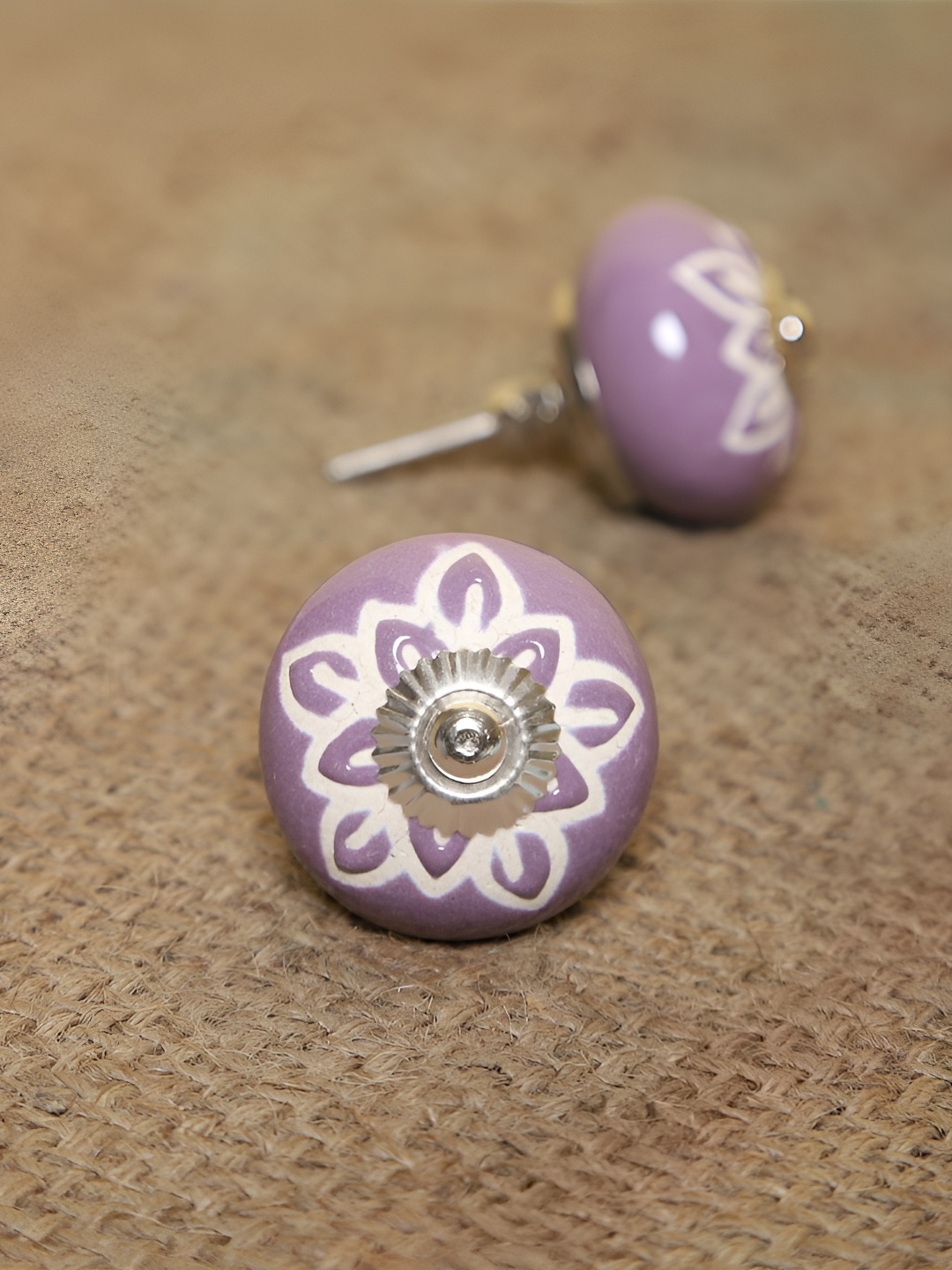 

MODEFE Purple & White 6 Pieces Textured Ceramic Knobs