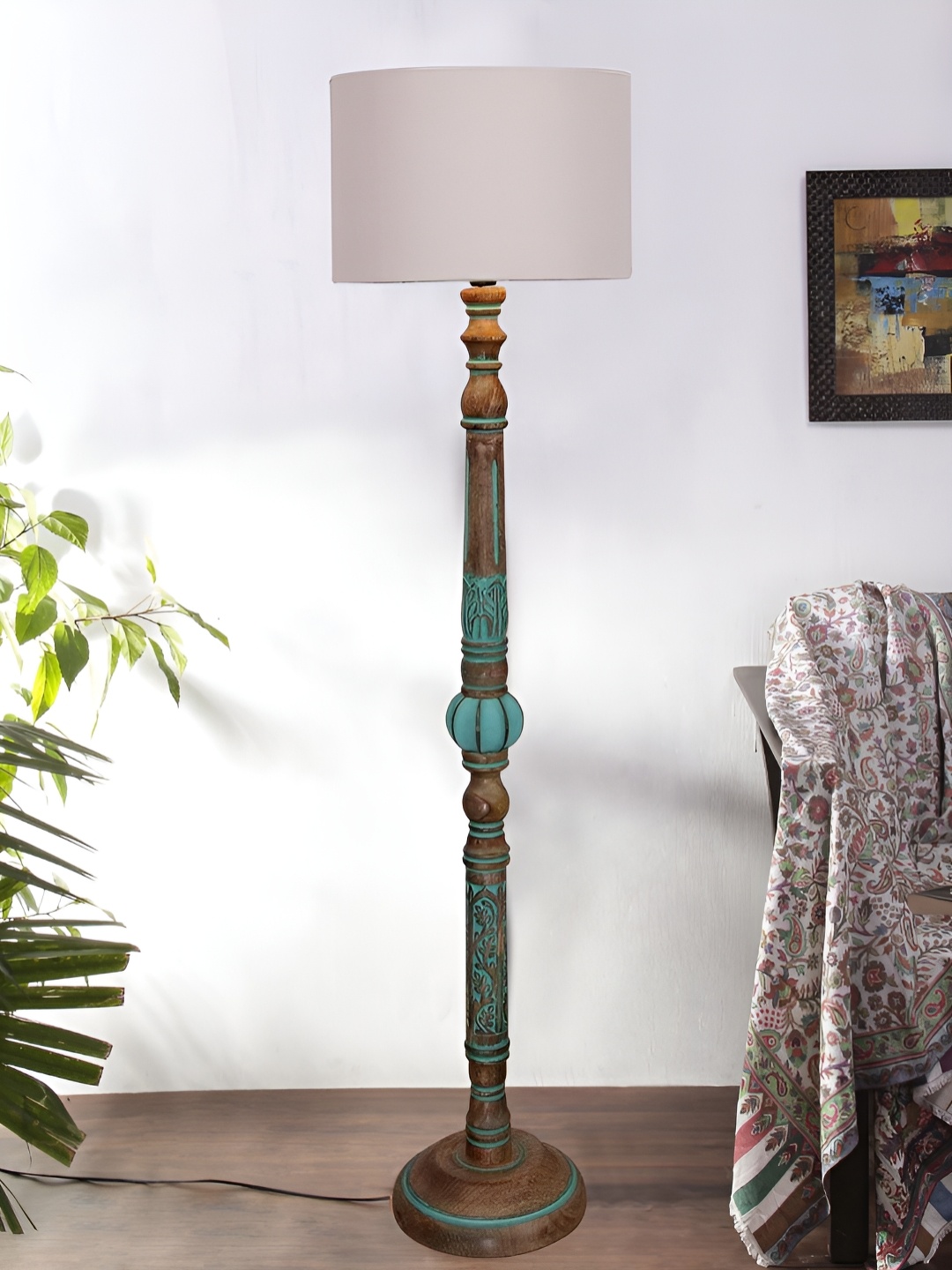 

Devansh Grey & Brown Wooden Floor Lamps