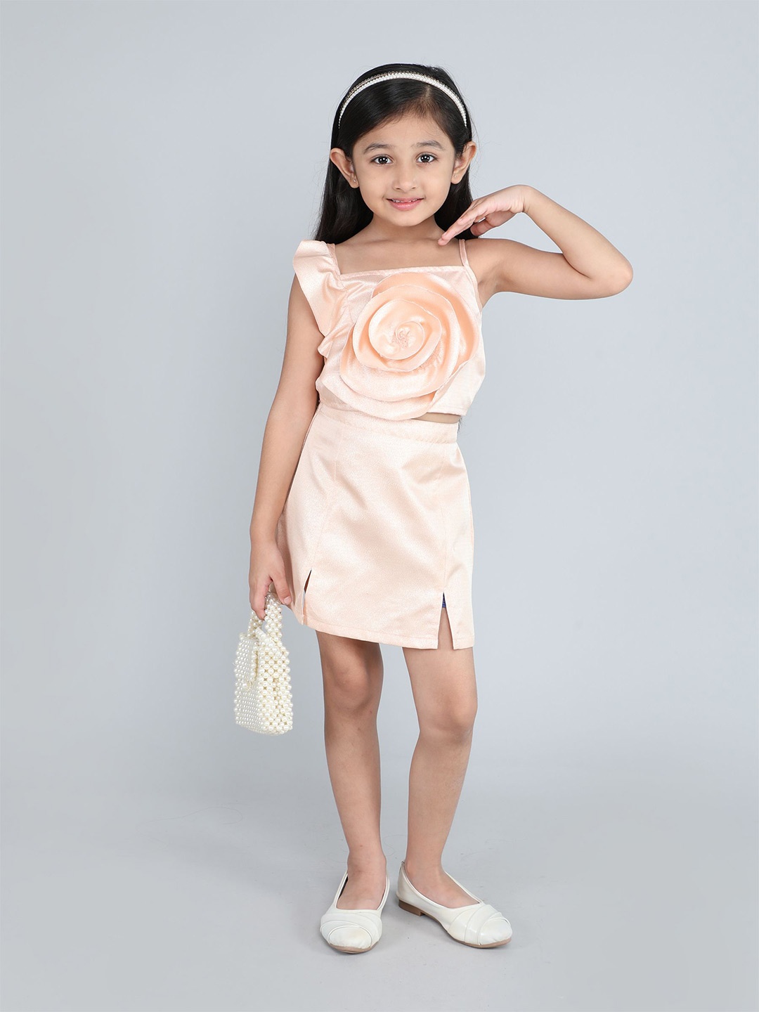 

taffykids Girls Top with Skirt, Gold