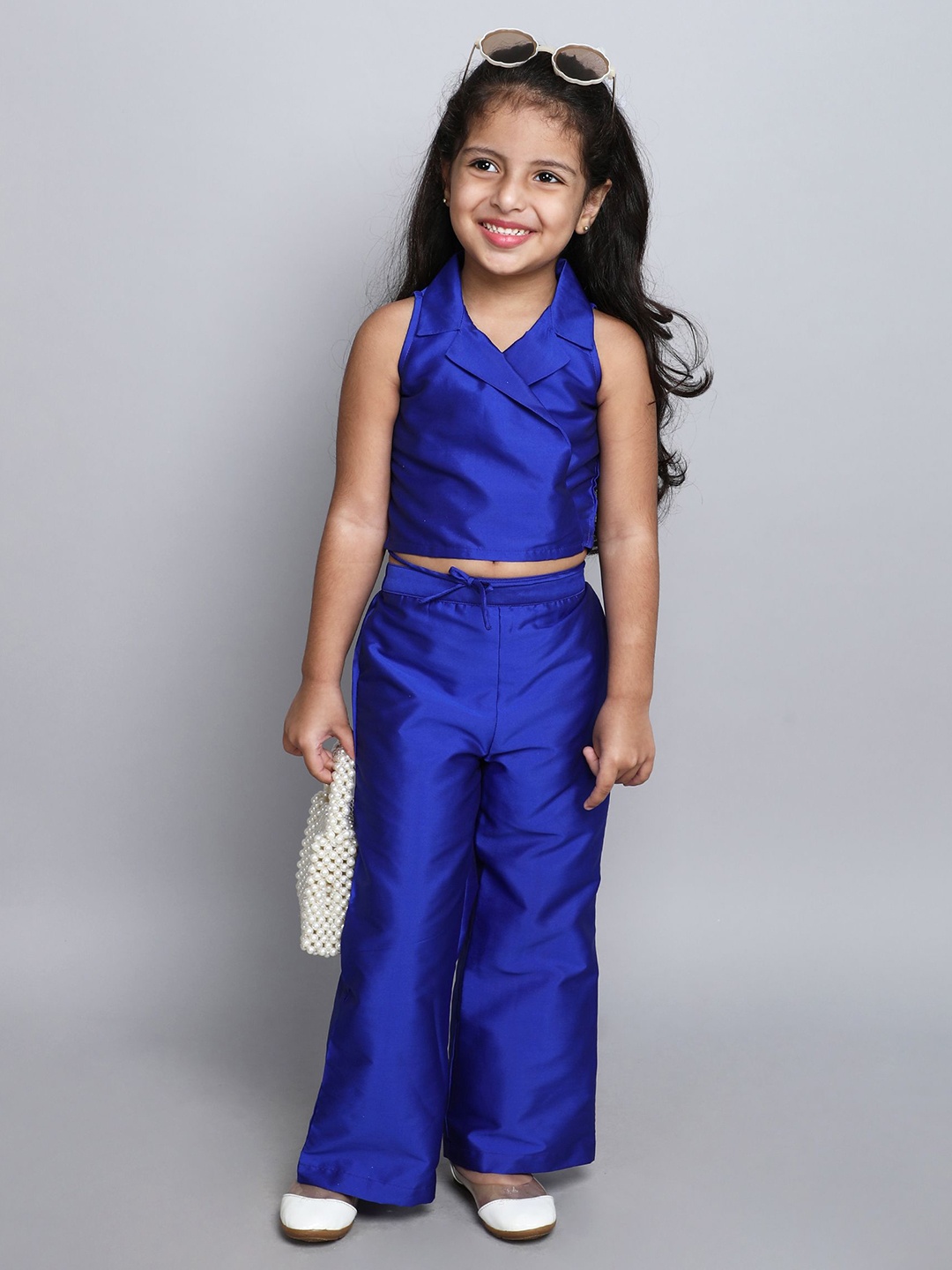

taffykids Girls Top with Trousers, Blue