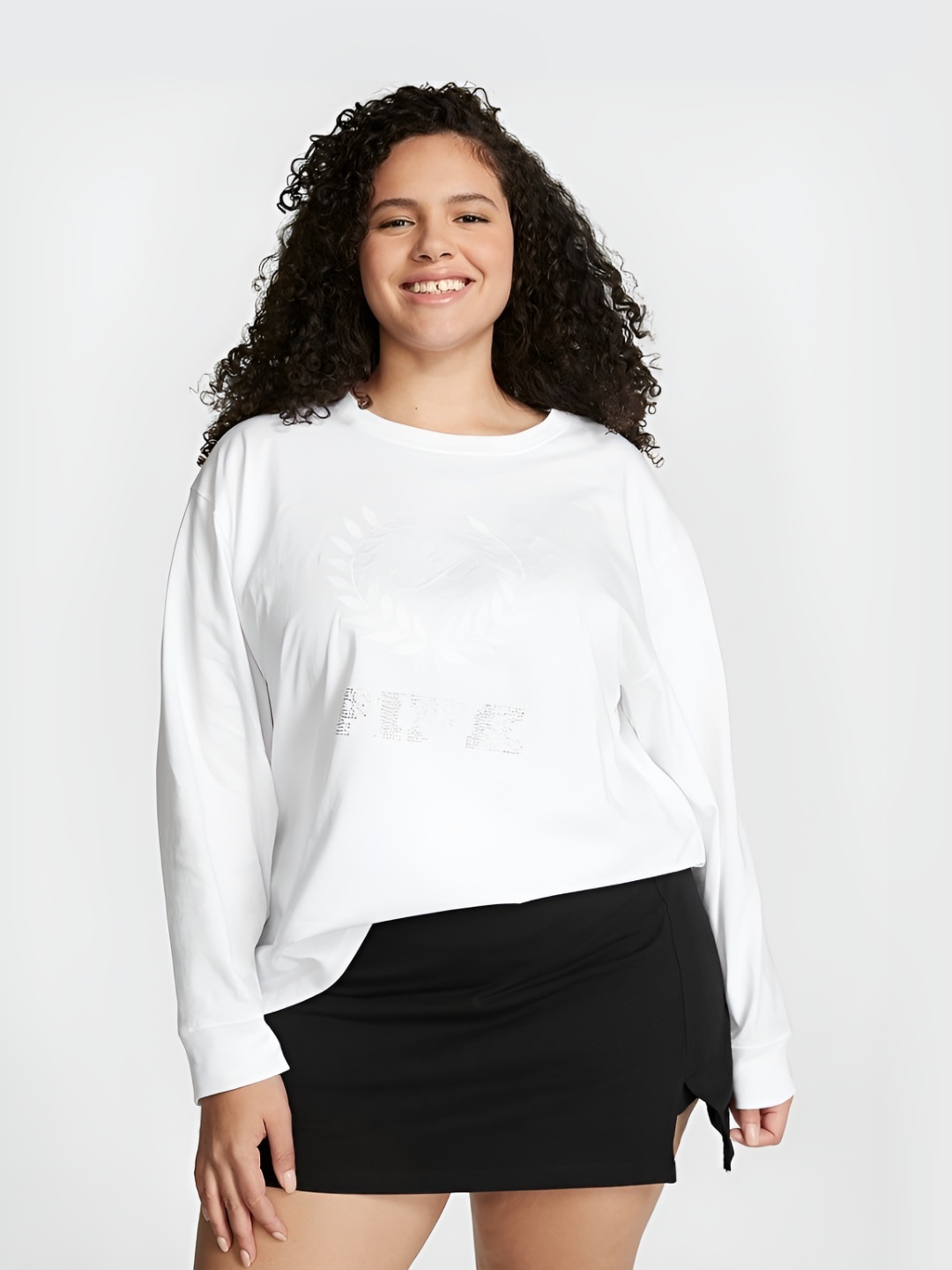 

Victoria's Secret Women Typography Printed Round Neck Cotton Oversized T-shirt, White