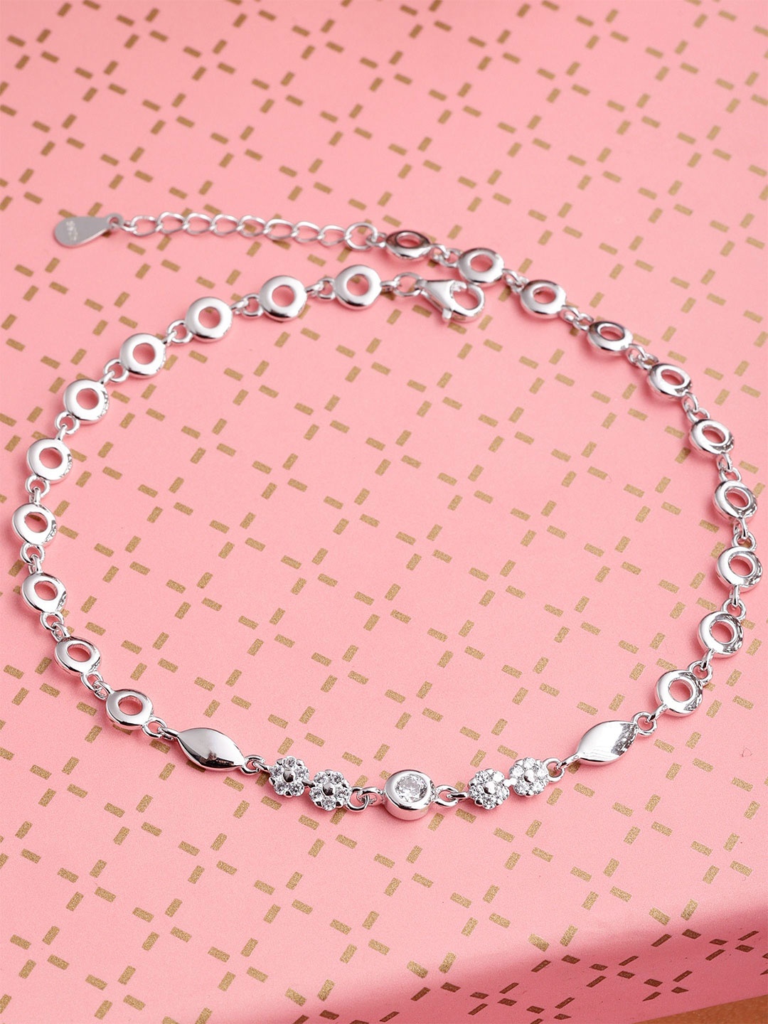

DIAVO Rhodium-Plated Anklet, Silver