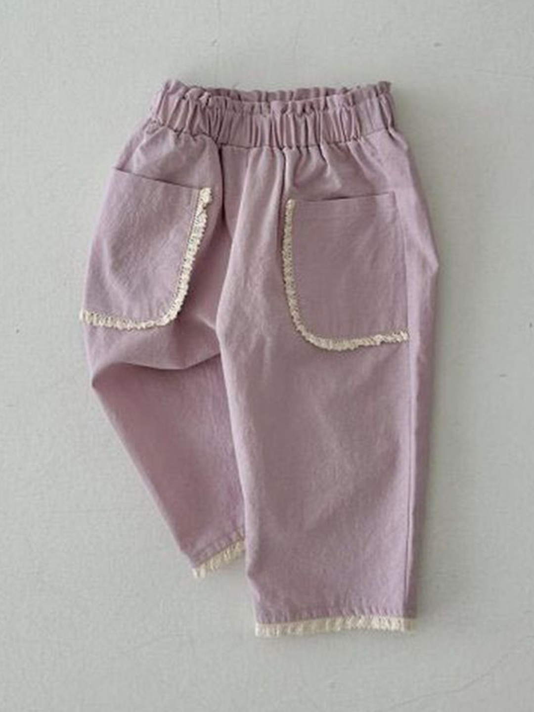 

LULU & SKY Girls Straight Fit High-Rise Trousers, Pink