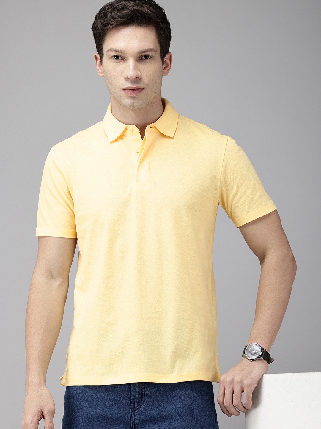 

Van Heusen Sport Polo Collar Pure Cotton Slim Fit T-shirt, Yellow