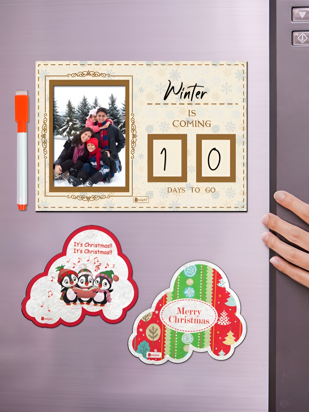 

Indigifts Beige & Brown Printed Decorative Magnet