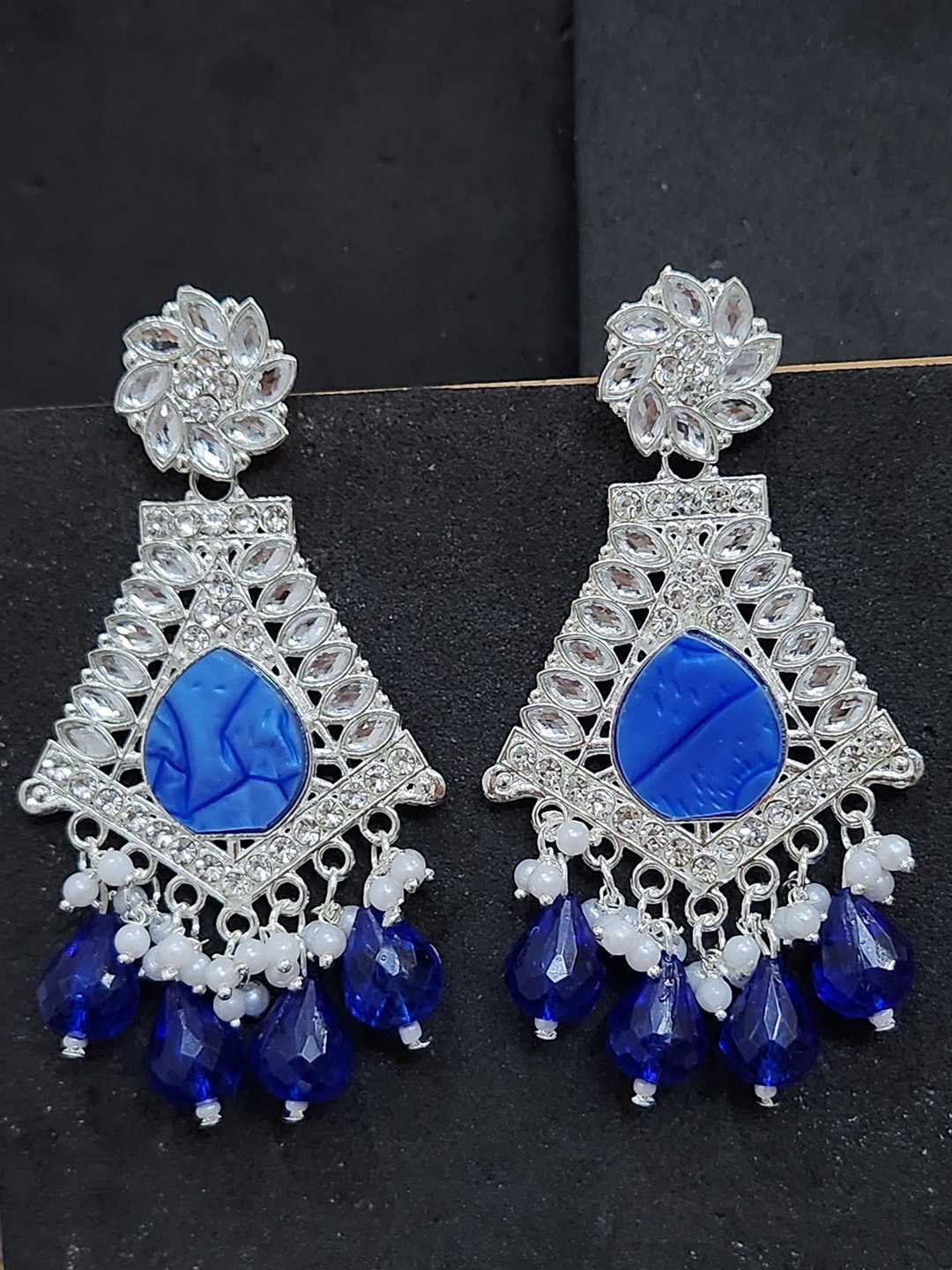 

TANLOOMS Floral Drop Earrings, Blue