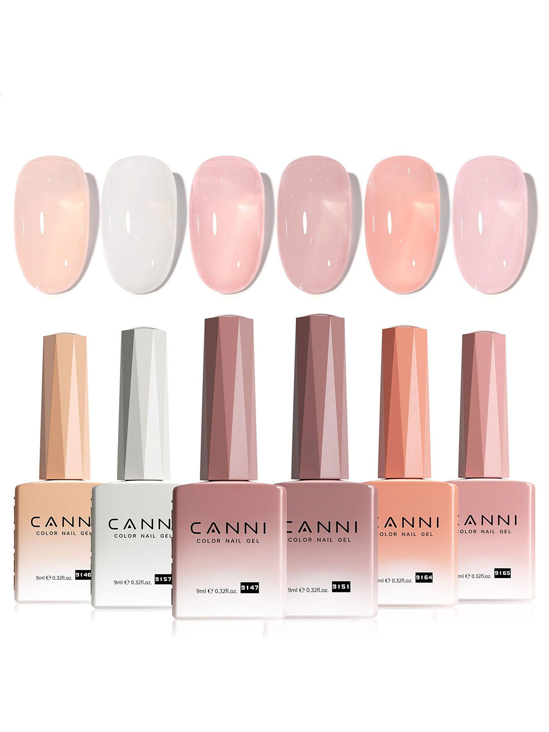 

CANNI Set Of 6 Hema Free Gel Nail Polish - 9 ml Each- Shade - 2344, Nude