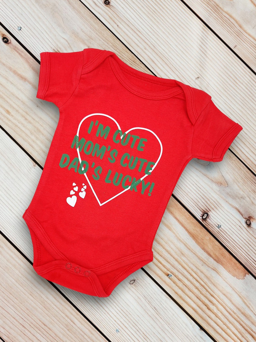 

BAESD Pack Of 5 Kids Printed Cotton Boat Neck Bodysuits, Red