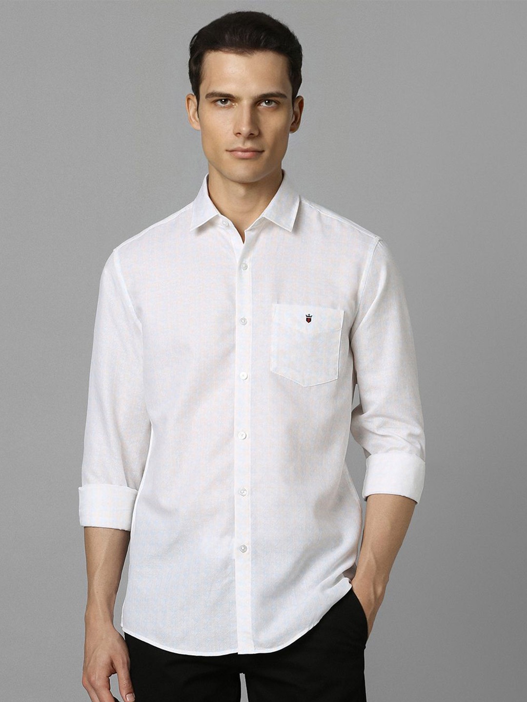 

Louis Philippe Sport Men Slim Fit Opaque Printed Casual Shirt, White