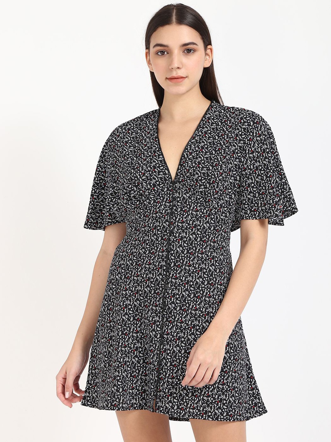 

Tommy Hilfiger Floral Fit & Flare Dress, Black