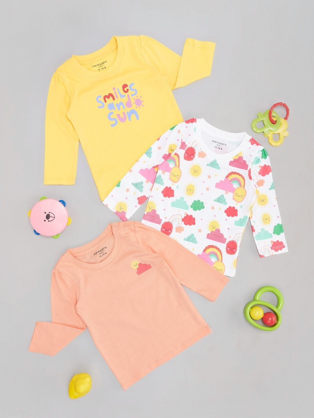 

Pantaloons Baby Girls Typography Applique T-shirt, Multi