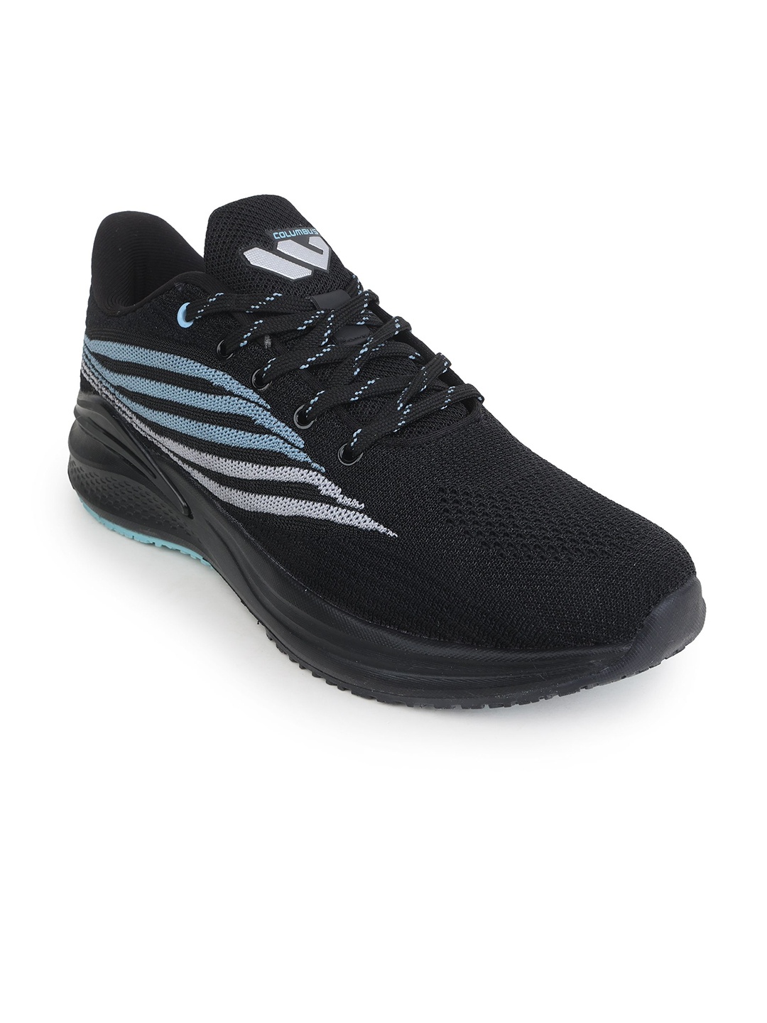 

Columbus Men Lace-Up Running Non-Marking Shoes, Black