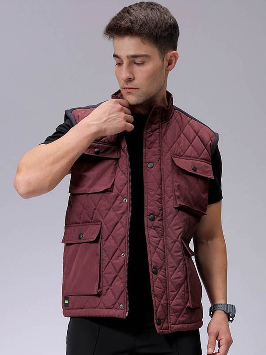 

The Indian Garage Co Men Lightweight Puffer Jacket, Burgundy