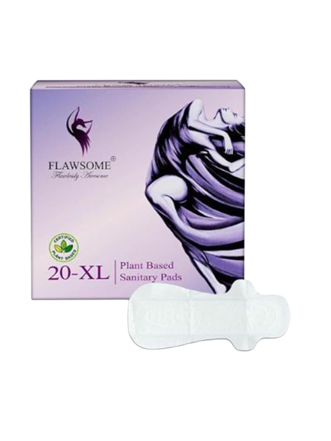 

Flawsome Plant Based Sanitary Pads - XL - 20Pcs, White