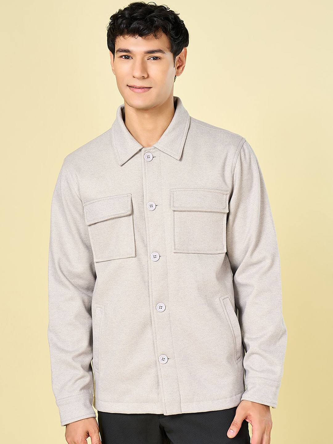 

BYFORD by Pantaloons Men Longline Tailored Jacket, Grey
