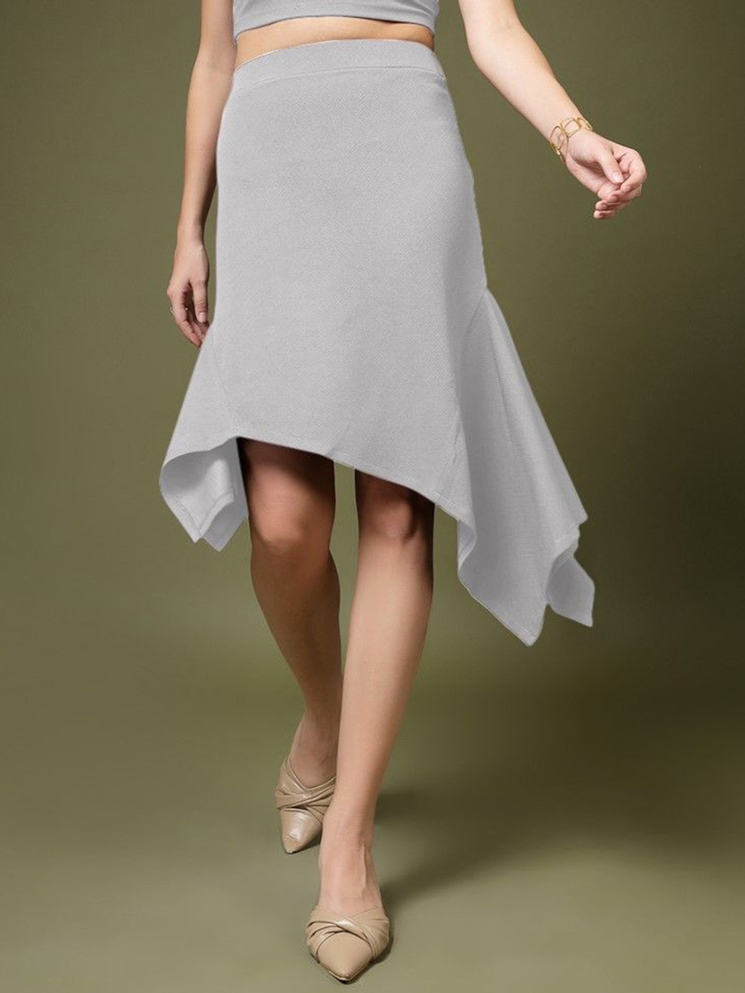 

Oomph! A-Line Knee-Length Skirt, Grey