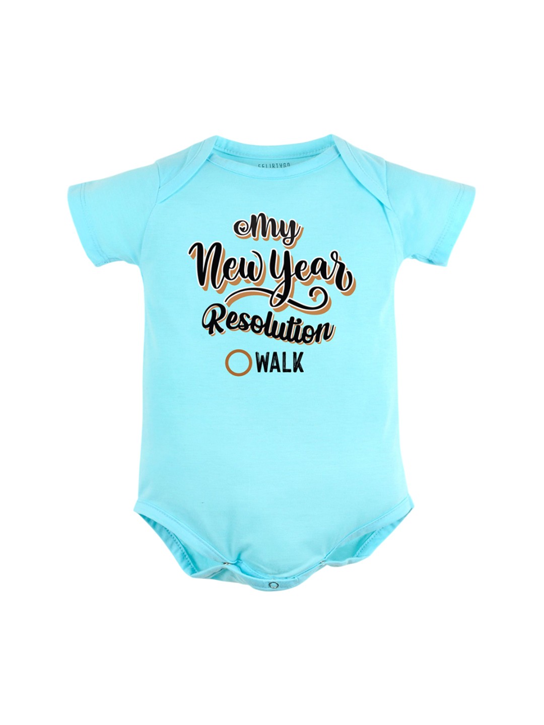 

FFLIRTYGO Infants Printed Cotton Bodysuit, Turquoise blue