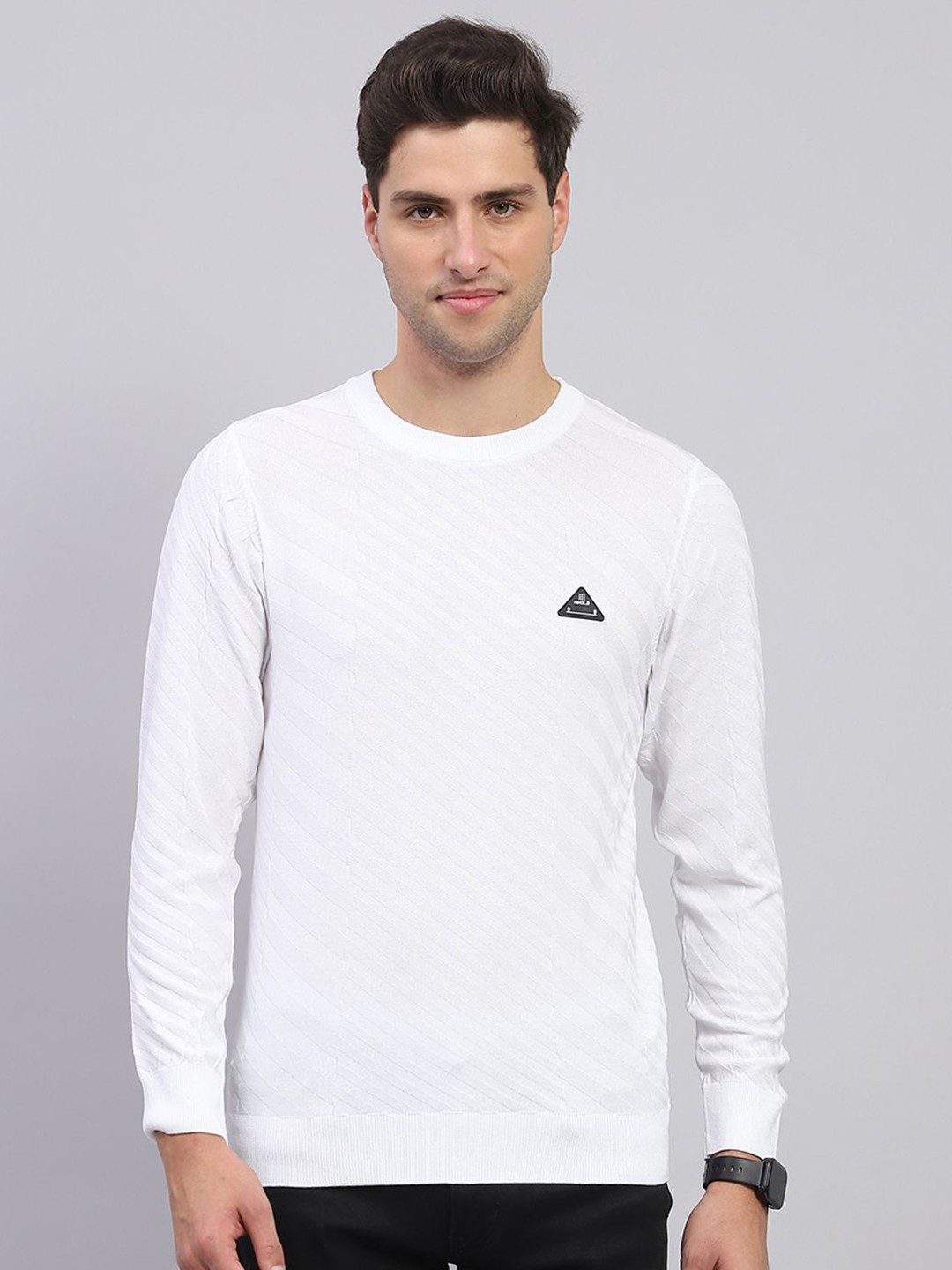 

rock.it Men Ribbed Long Sleeves Pullover, White