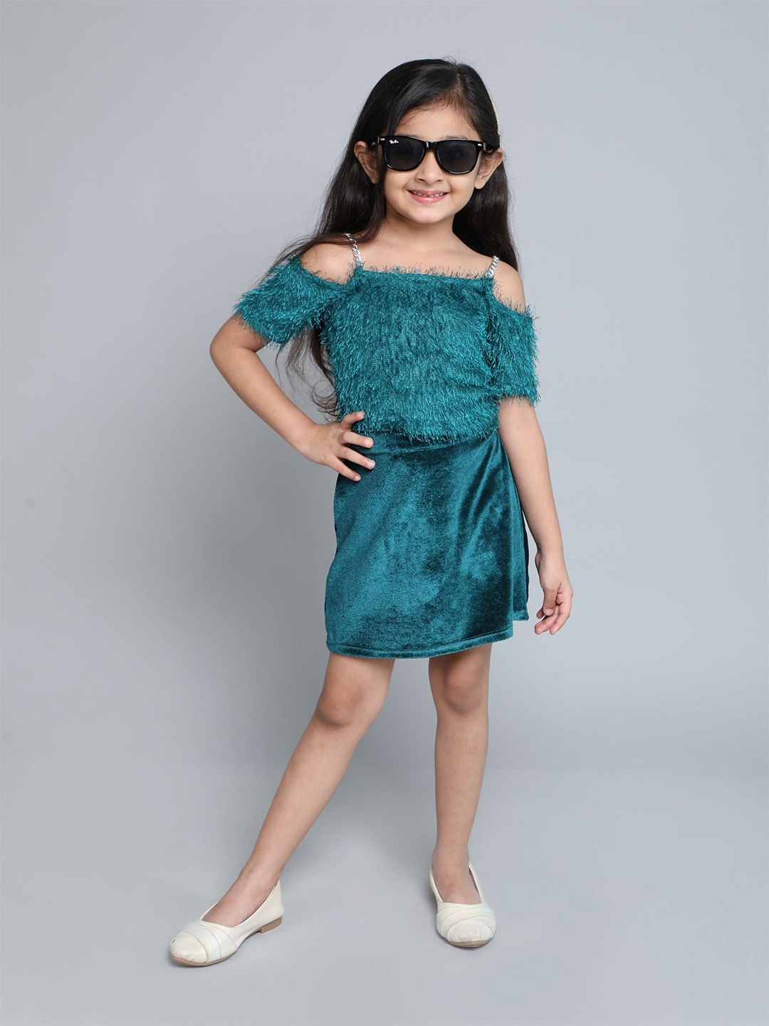 

taffykids Girls Top with Skirt, Green