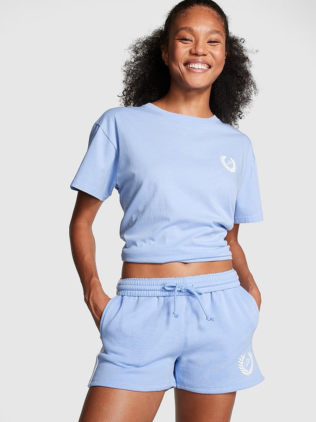 

Victoria's Secret Women High-Rise Relaxed Fit Shorts, Blue