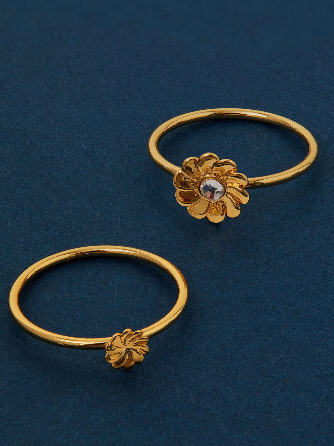 

Accessorize Set Of 2 14K Gold-Plated CZ Stone-Studded Finger Ring