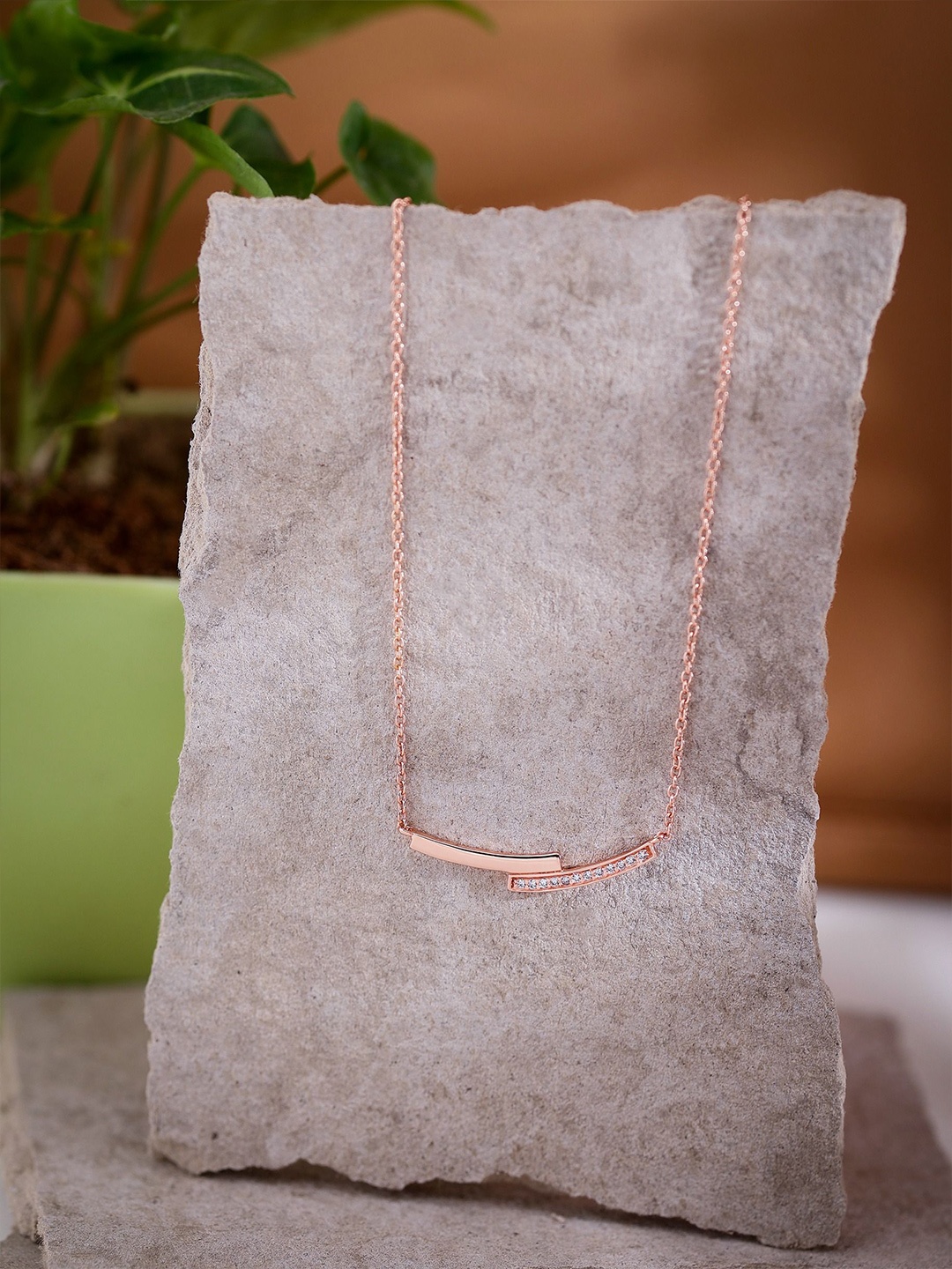 

DIAVO Sterling Silver Rose Gold-Plated Necklace
