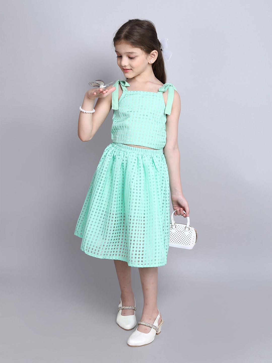 

taffykids Girls Top with Skirt, Green