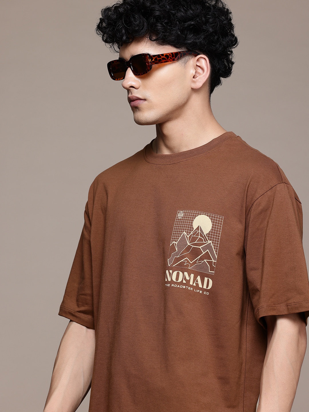 

The Roadster Lifestyle Co. Pure Cotton Relaxed Fit T-shirt, Brown
