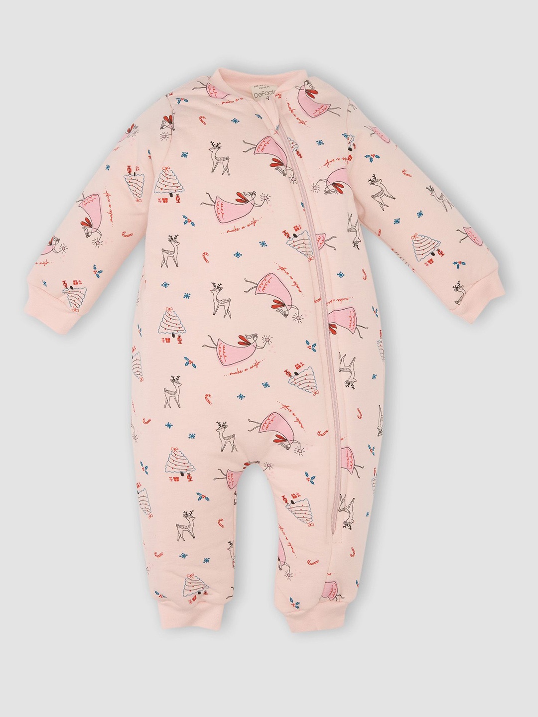 

DeFacto Girls Printed Cotton Romoer, Peach