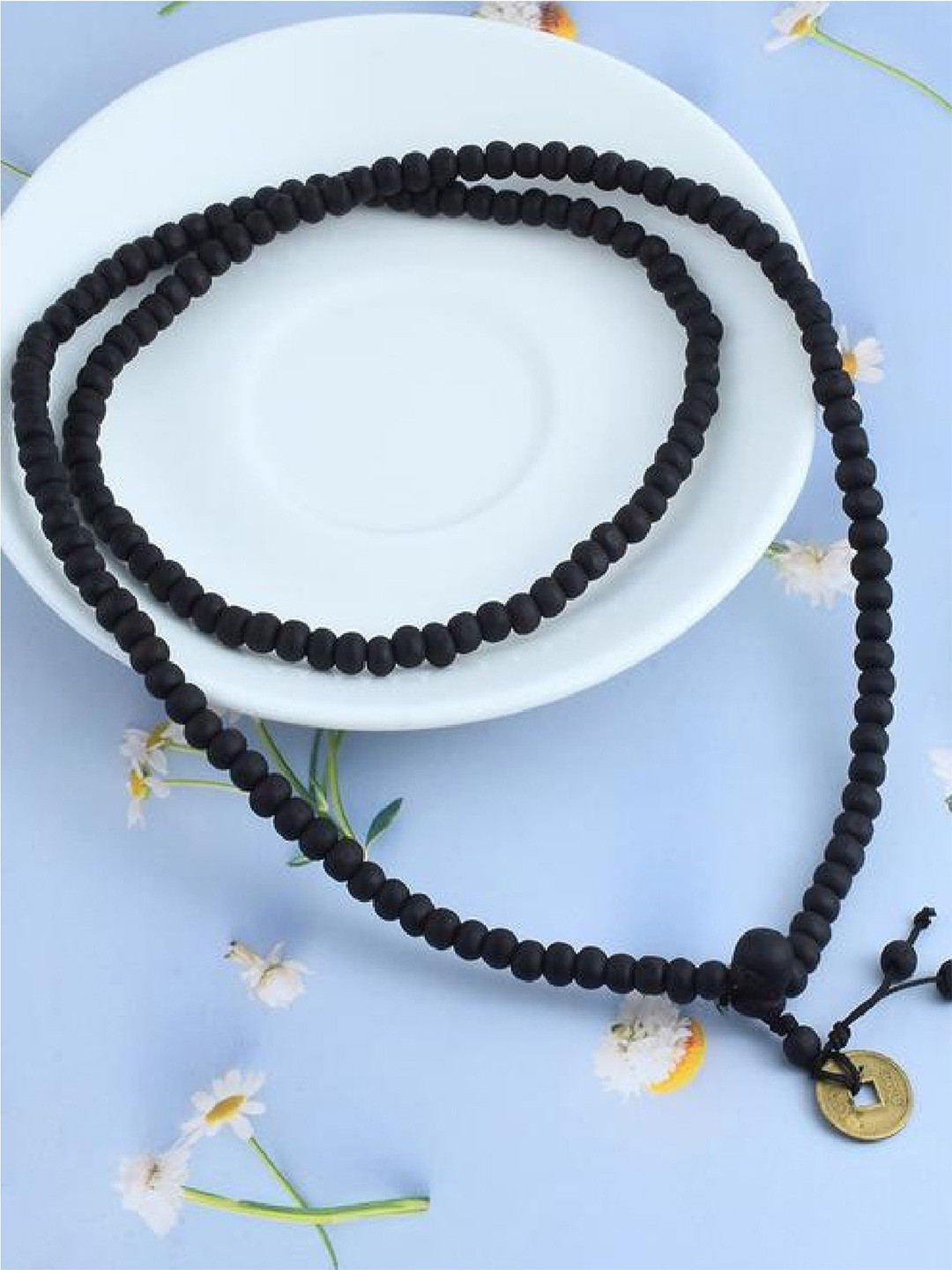 

RUHI COLLECTION Unisex Wood Handcrafted Charm Bracelet, Black