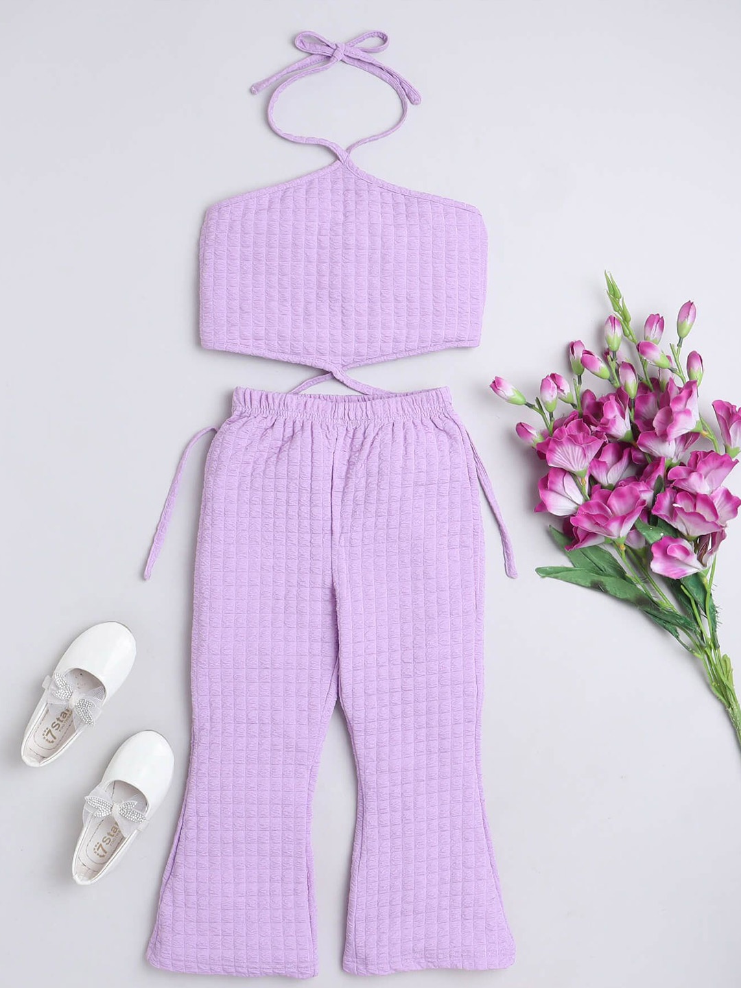 

taffykids Girls Top with Trousers, Purple