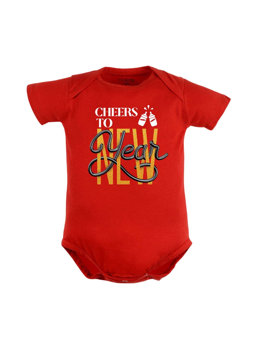 

FFLIRTYGO Infants Printed Pure Cotton Bodysuit, Red