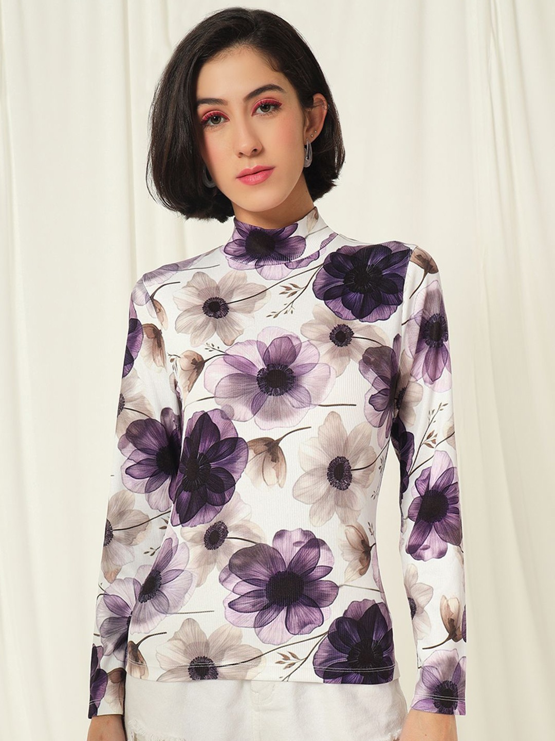 

TANDUL Women Floral Pullover, White