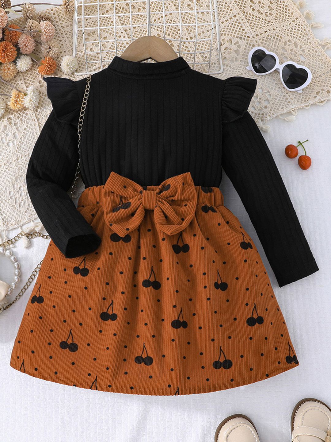 

INCLUD Girls T-shirt with Skirt, Brown
